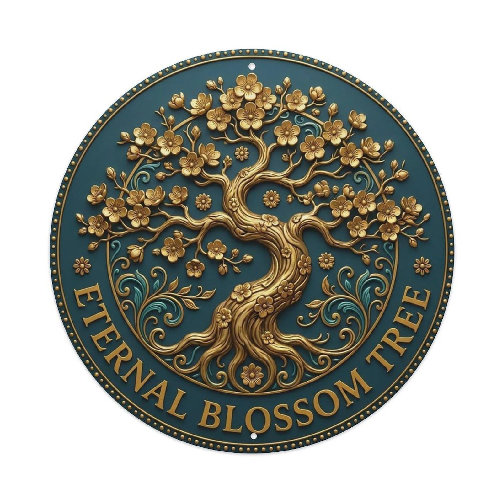 Vintage Eternal Blossom Tree Flower Zen Yoga Metal Tin Sign