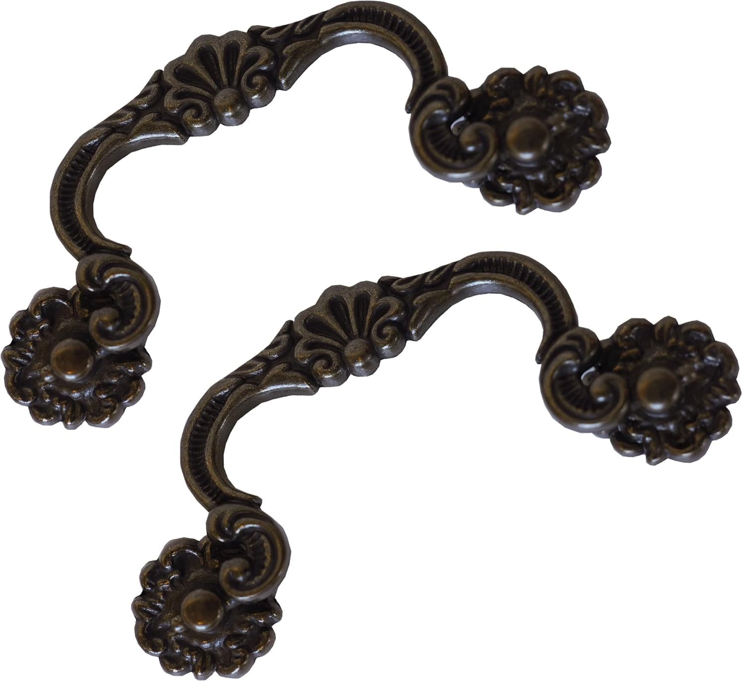4 Pack Drop Bail Pulls, Oil Rubbed Bronze Vintage Cabinet Handles with 3-7/8 Inch Hole Centers, Antique-Style Hardware for Dresser Drawers and Furniture Restoration