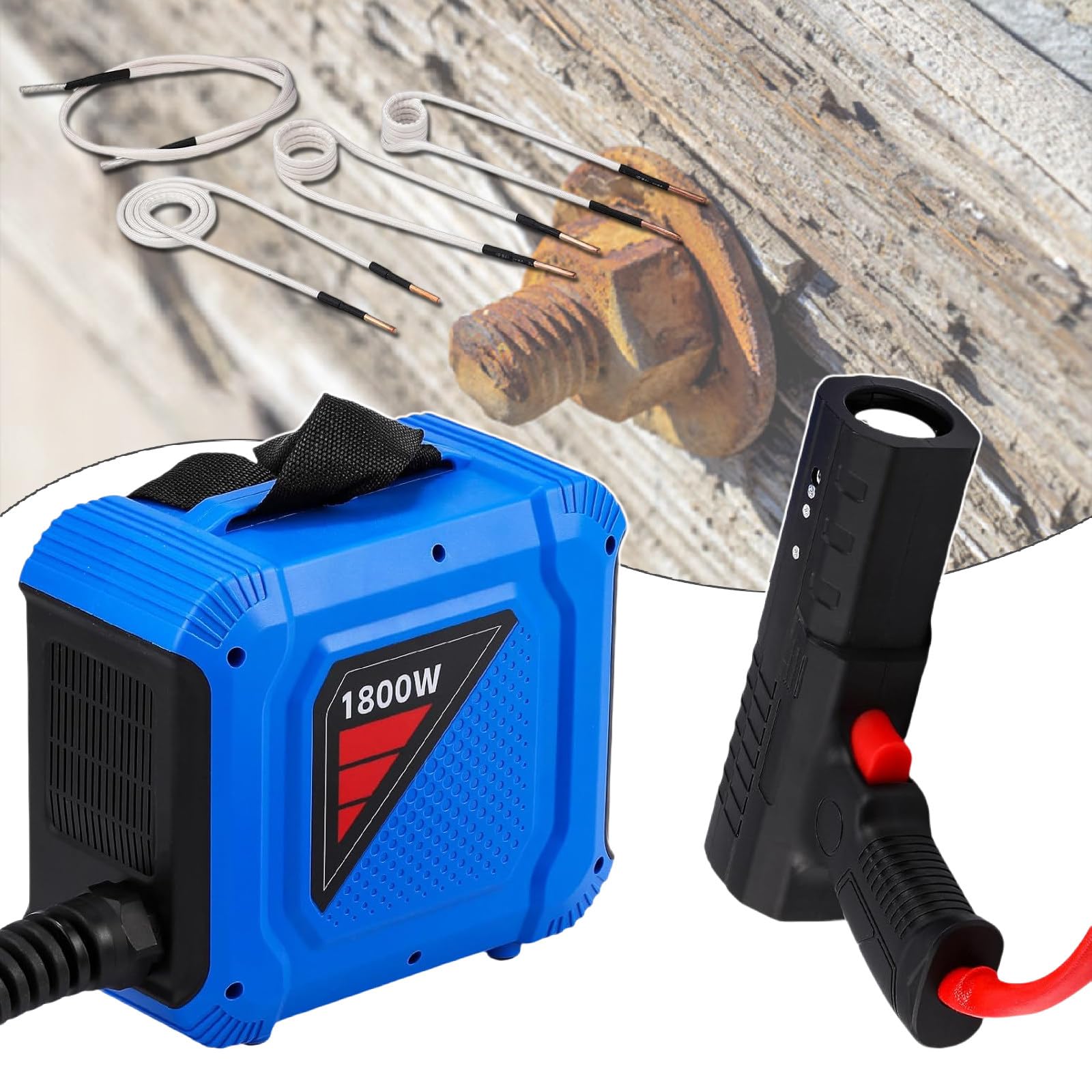 ZMJGLL Magnetic Induction Heater for Bolt Removal - 1800W Heat Induction Tool with 4 Coils for Rusty Screw Extraction.110-220V