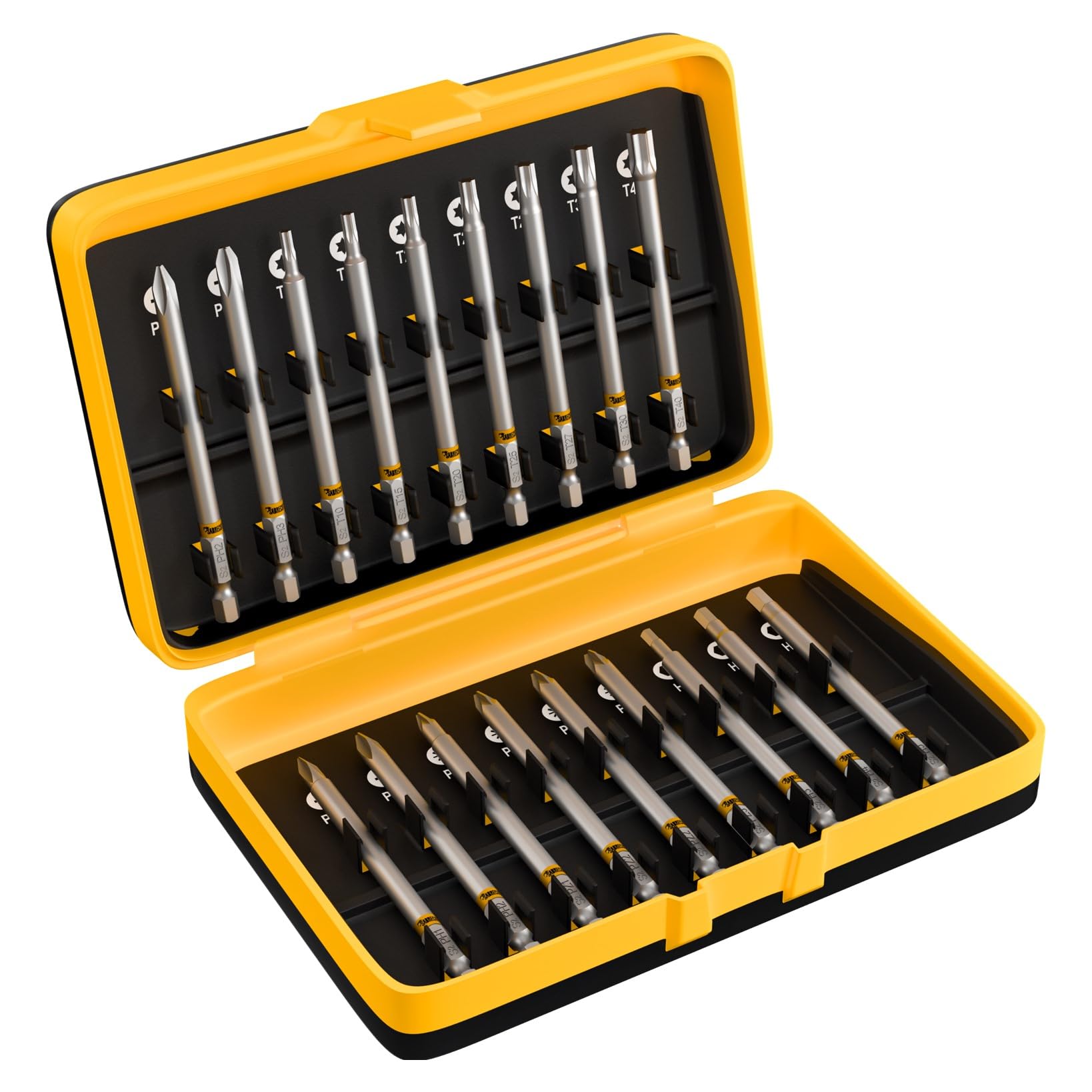 Sabrecut 18 X Scrk90_01 90Mm Phillips Ph1 Ph2 Ph3 Pozi Pozidriv Pz1 Pz2 Pz3 Hex H3 H4 H5 Torx T10 T15 T20 T25 T27 T30 T40 Magnetic Impact Screwdriver Bits