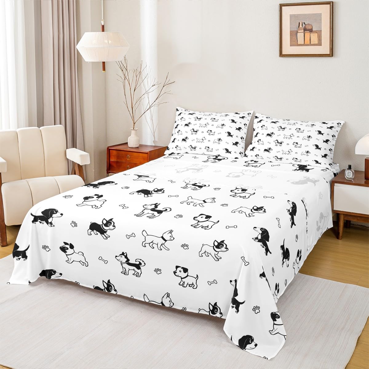 Housse de couette motif chiens pour protéger votre lit avec style et douceur