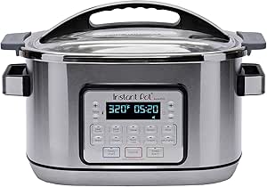 Instant Pot Aura Pro Multi-Use Programmable Slow Cooker with Sous Vide, 8 quart, Silver (AURA PRO 8QT)