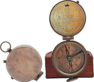 WOANIN Mom to Son Compass – to My Son Love Mom – Mother to Son Gifts/Dad to Son - Graduation Day Gifts for Son - Son Birthday Gifts - Confirmation Gifts for Son