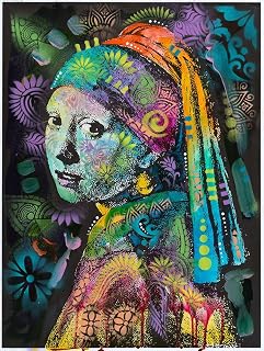 Flicka med pärlörhänge affisch tryck - Russo - exklusiv Dean (24 x 32)