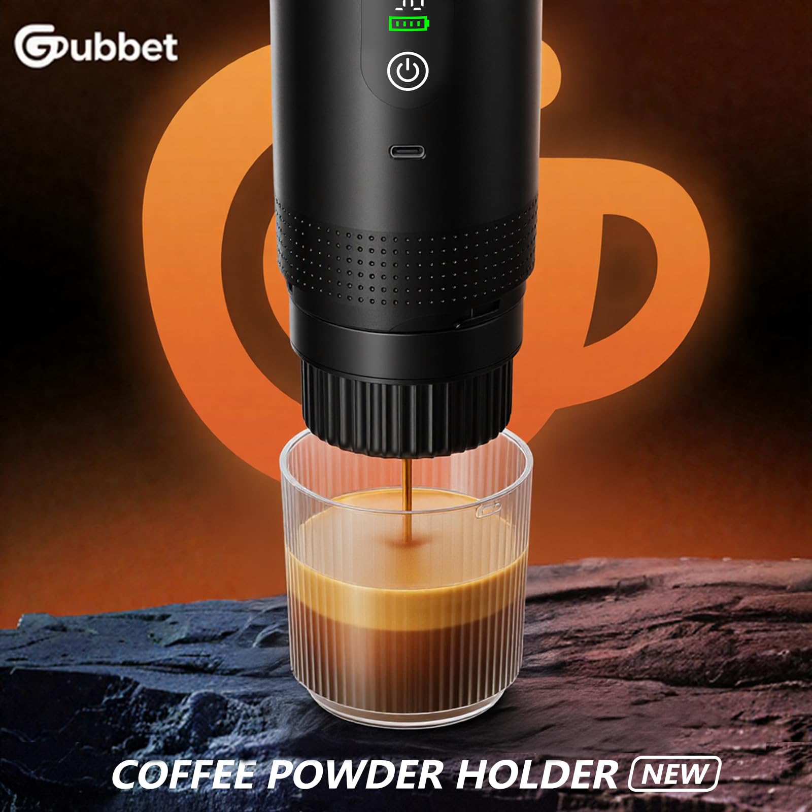 Nouvelle Machine à Café Espresso Portable,Machine à Cafe Portable 3 en 1 Compatible avec les Capsules Espresso et Poudre de Café,Auto-chauffante,Charge USB-C,Voyage,Camping,Bureau,Randonnée