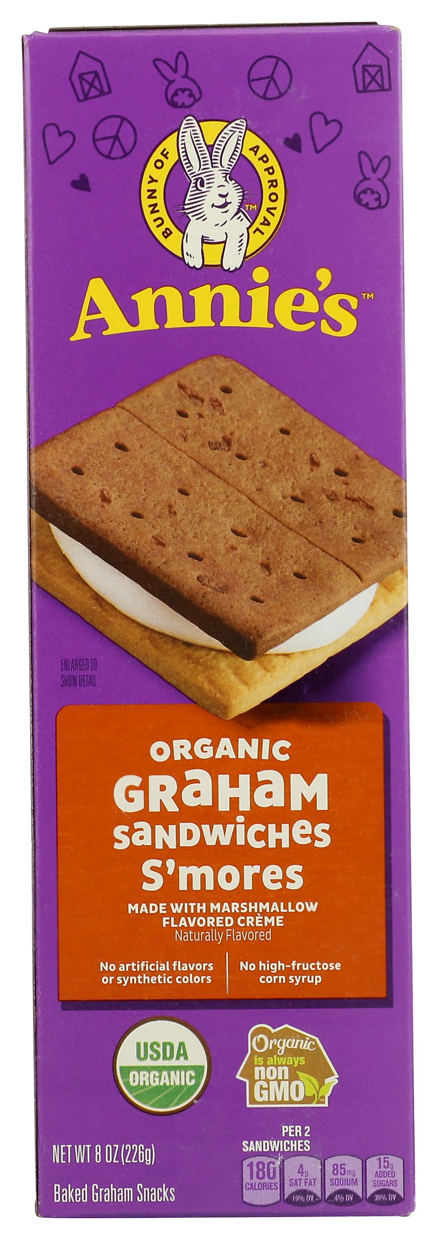Annie's Organic Graham Sandwich Cookies, S'mores, 12 Count, 8 oz