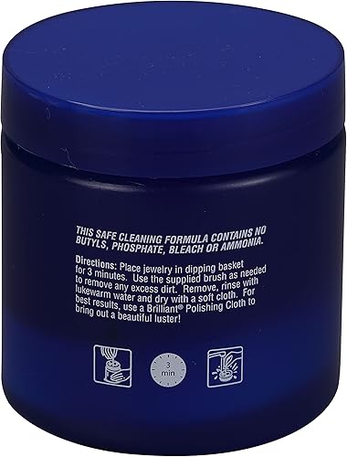 Miniatura 4 de Brilliant limpiador de joyas de 8 onzas con recipiente para limpiar y cepillo