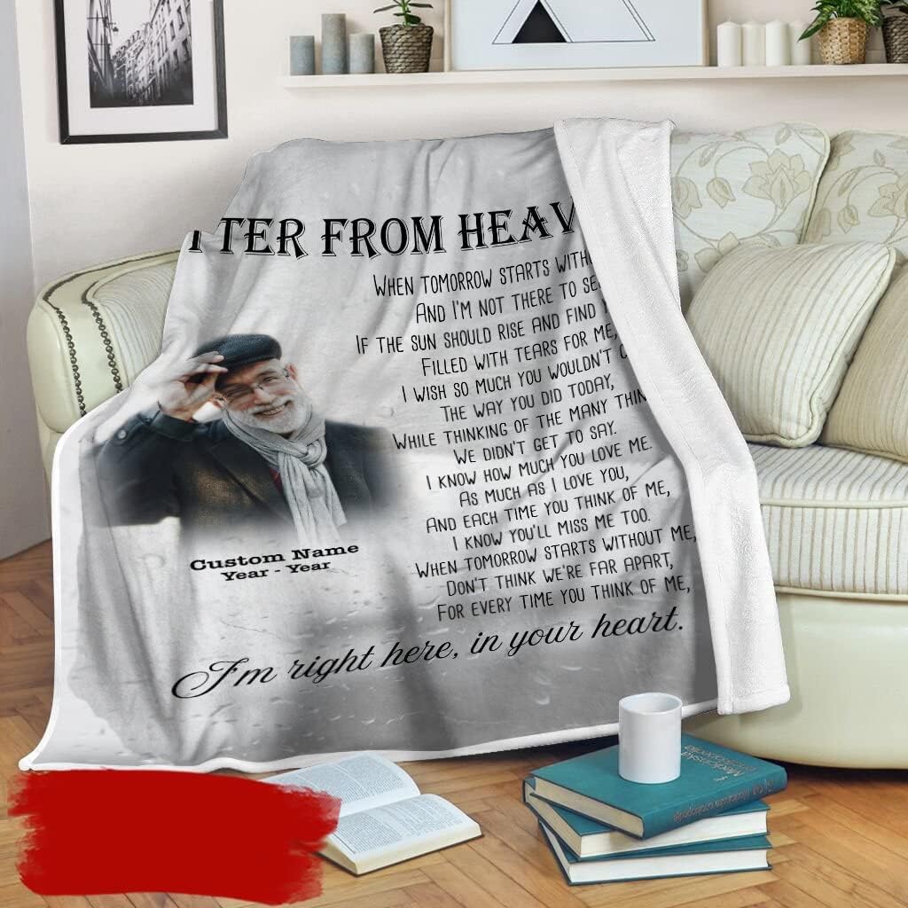 Mini Chic Personalized A Letter from Heaven Blanket, Husband in Heaven Sympathy