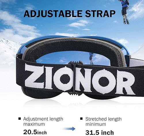Miniatura 9 de ZIONOR Lagopus Gafas de protección UV para esquí y snowboard, antiniebla, para hombres, mujeres, jóvenes
