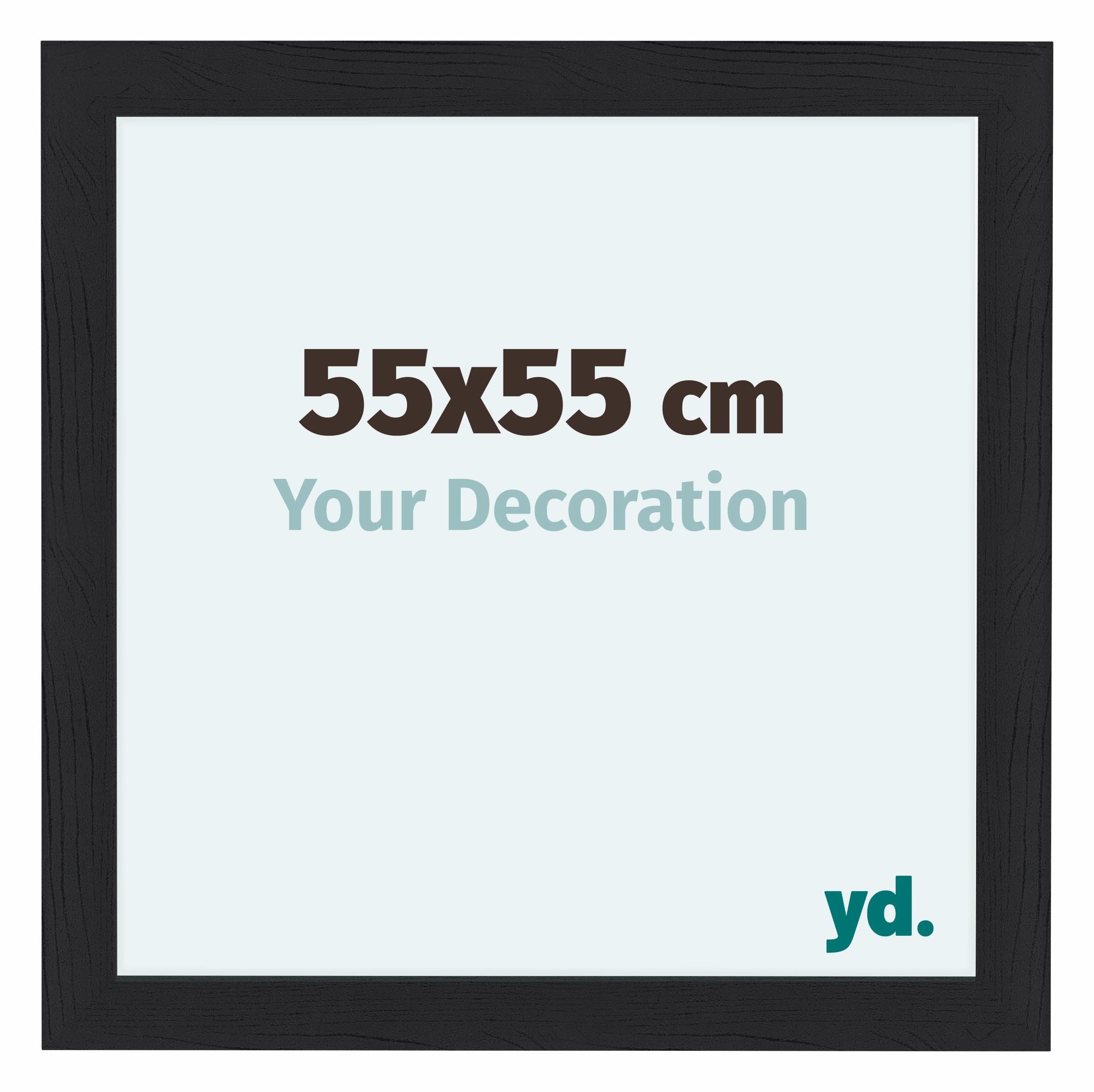 Your Decoration - Picture Frame 55x55 cm - Black Woodgrain - Decorative Wall Frame in MDF with Antireflection - Frame 55x55 - Como