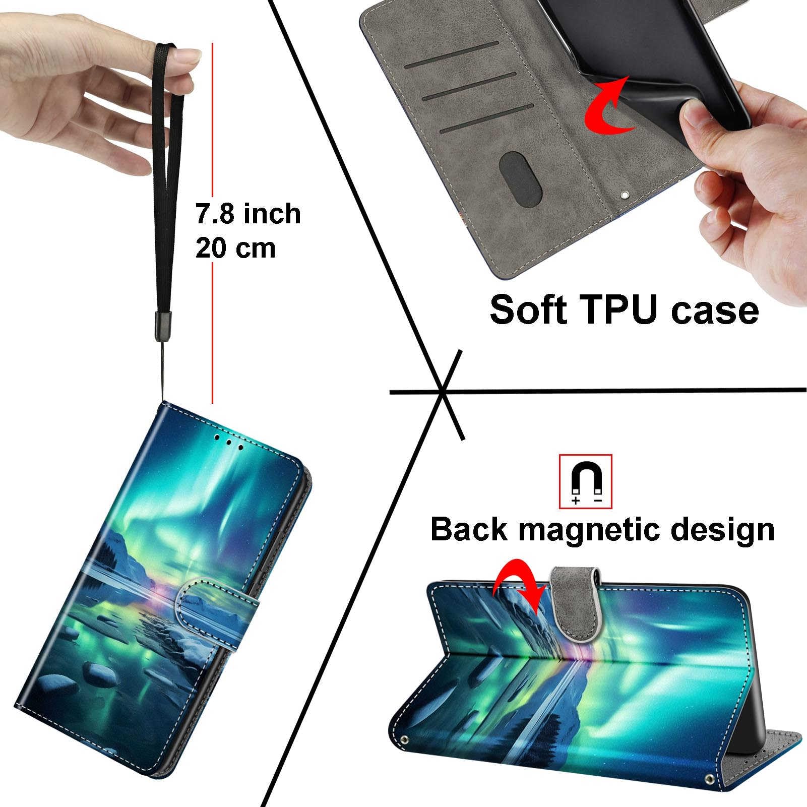 Cover per Huawei P10 Lite Custodia Cover Pelle Libro Portafoglio con Porta Carte Magnetica Protezione Antiurto Cuoio Flip Case Custodia Cover per Huawei P10 Lite, artico