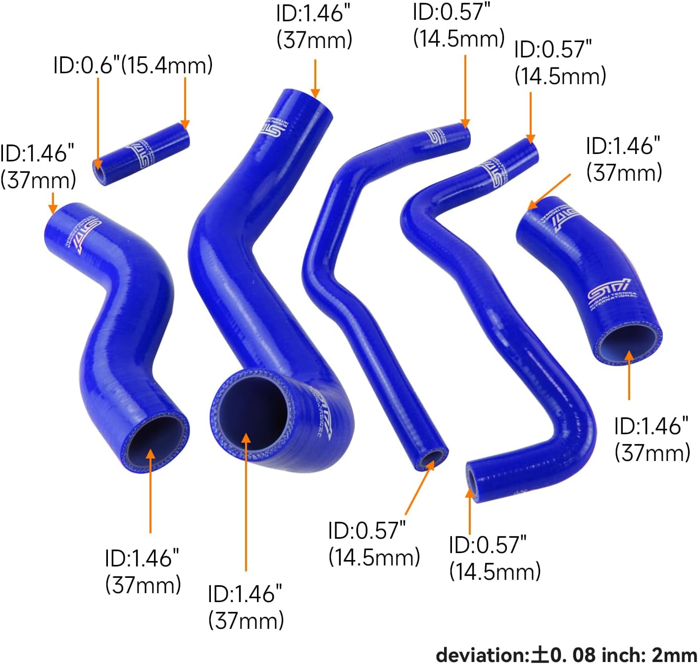 Radiator Coolant Heater Silicone Hose Compatible with Subaru BRZ Scion FR-S Toyota GT86 2013-2019 Blue with Clamps