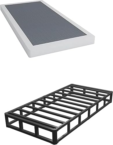 Miniatura 6 de Somier de 8 Pulgadas para Cama Individual con Funda, Somier Metálico Resistente Solo, Base de Colchón Robusta, Antideslizante, Sin Ruido, Montaje