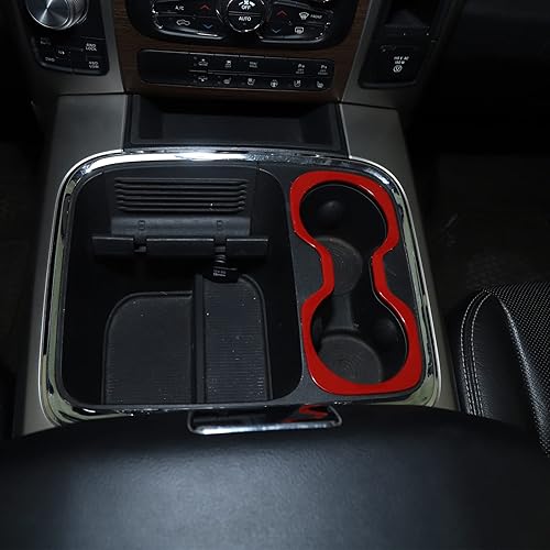 Miniatura 7 de RT-TCZ Funda para portavasos RAM, accesorios interiores rojos para Dodge RAM 2012-2017