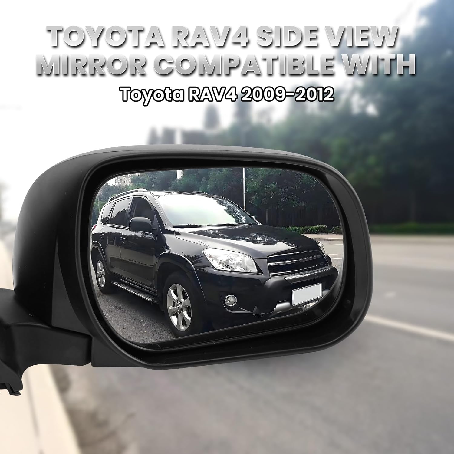 Right Passenger Side Mirror Compatible with Toyota RAV4 2009 2010 2011 2012 Power Manual Folding Non-Heated US Built Door Mirrors (3 Pins)