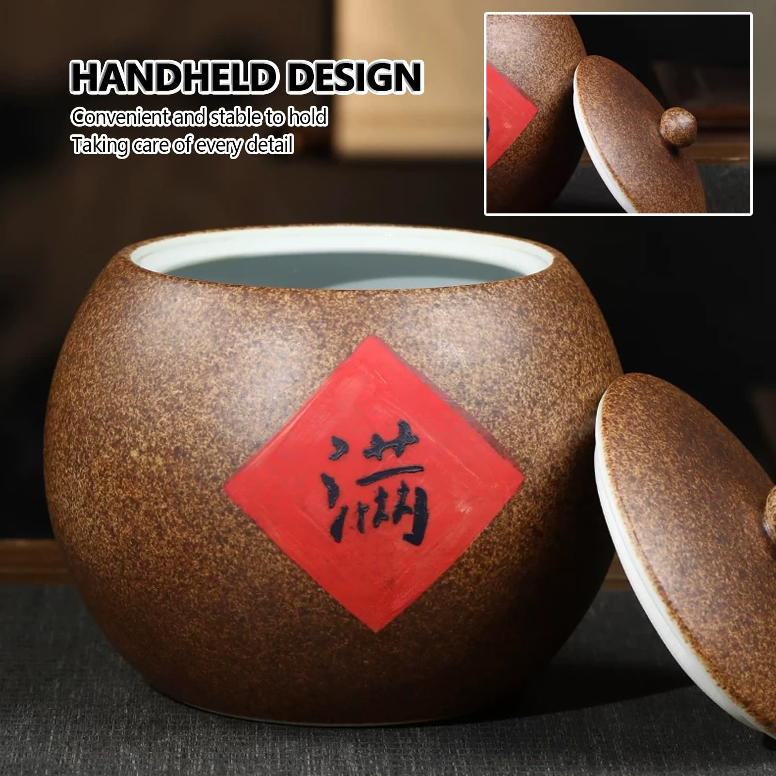 Cubo de arroz de cerámica de gran capacidad con tapa, dispensador de granos, tarro hermético de almacenamiento de alimentos para cereales, harina, azúcar, café, té