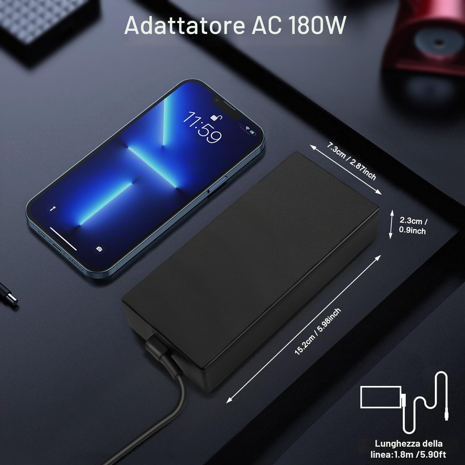180W 20V 9A Caricatore Alimentatore per Asus ROG Zephyrus G14 2024 GA403 GA403U GA403UI GA403UV GA403UU Caricatore ADP-180TB K Asus 180W Adattatore
