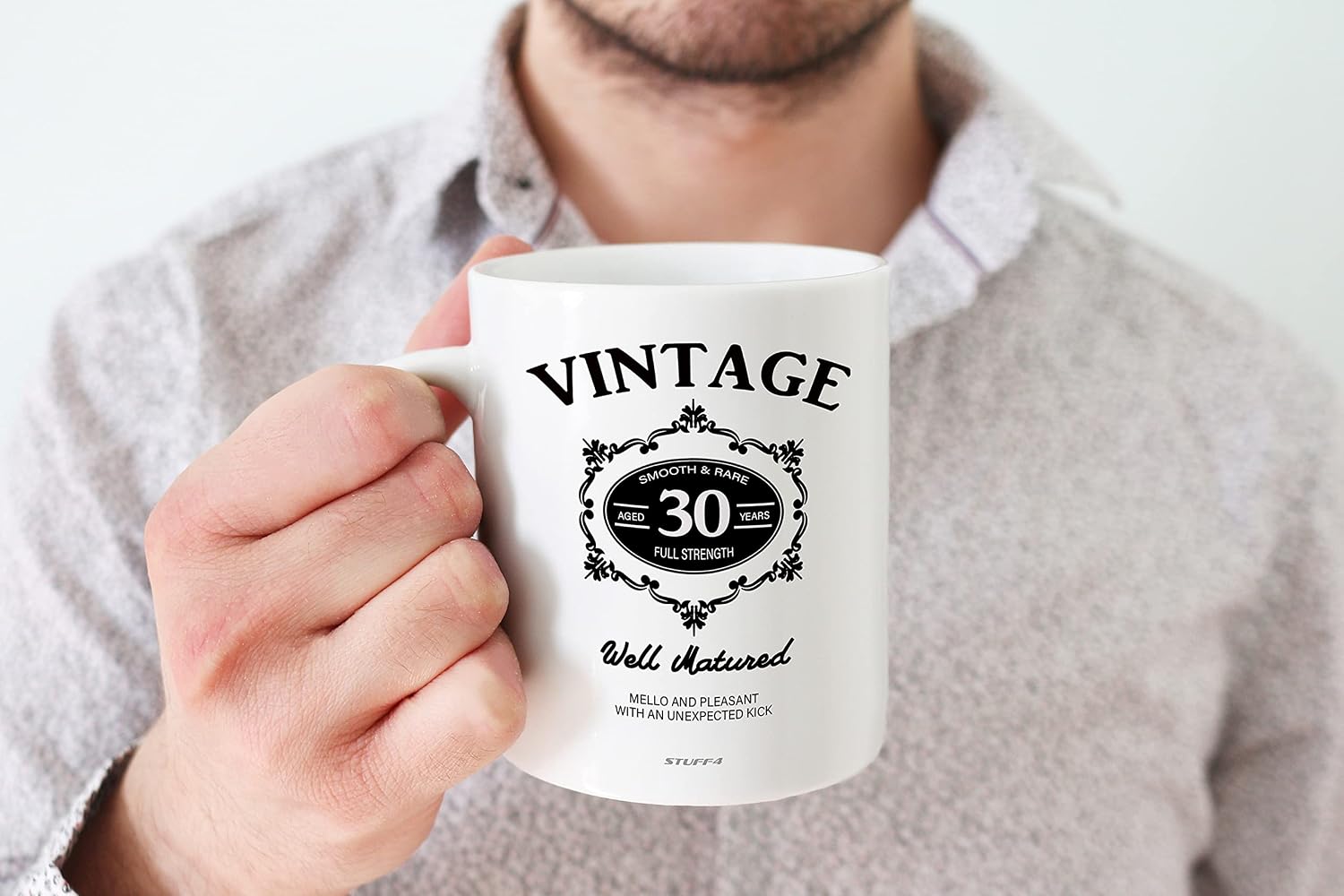 Stuff4 Vintage 30th Birthday Mug with Black Lettering, 11oz Ceramic Dishwasher Safe Premium Mugs - Image 5