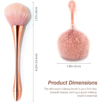 Super Large Mineral Powder Brush Set - Grade Color, 2 Pcs Bronzer Makeup Brush & Soft Fluffy Foundation Brush