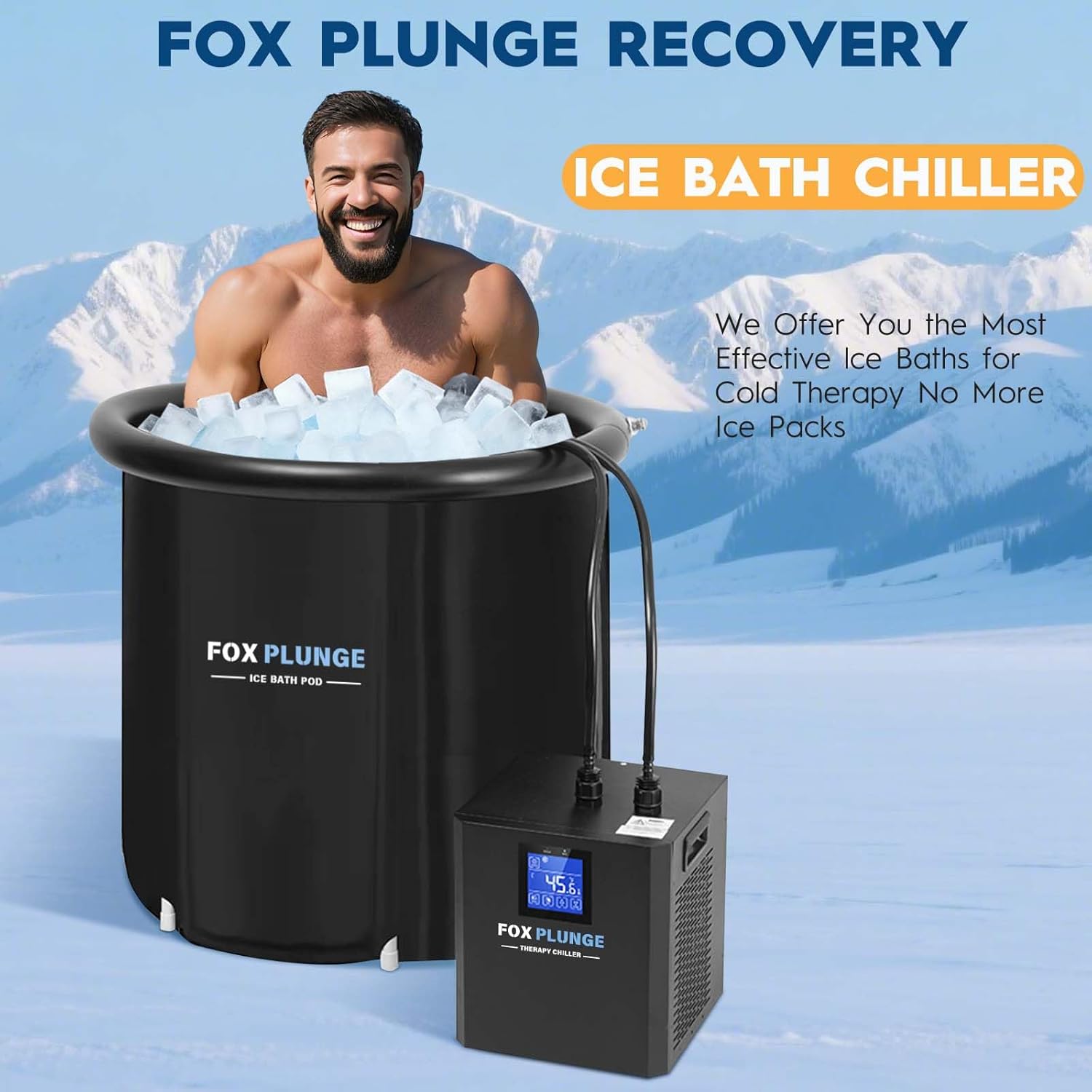 1/3HP Ice Bath Chiller for Cold Plunge Tubs, with Submersible Pump, Hoses & LED Display, 110V Cold Plunge Water Chiller System for Home Recovery Therapy (53Gal/200L)