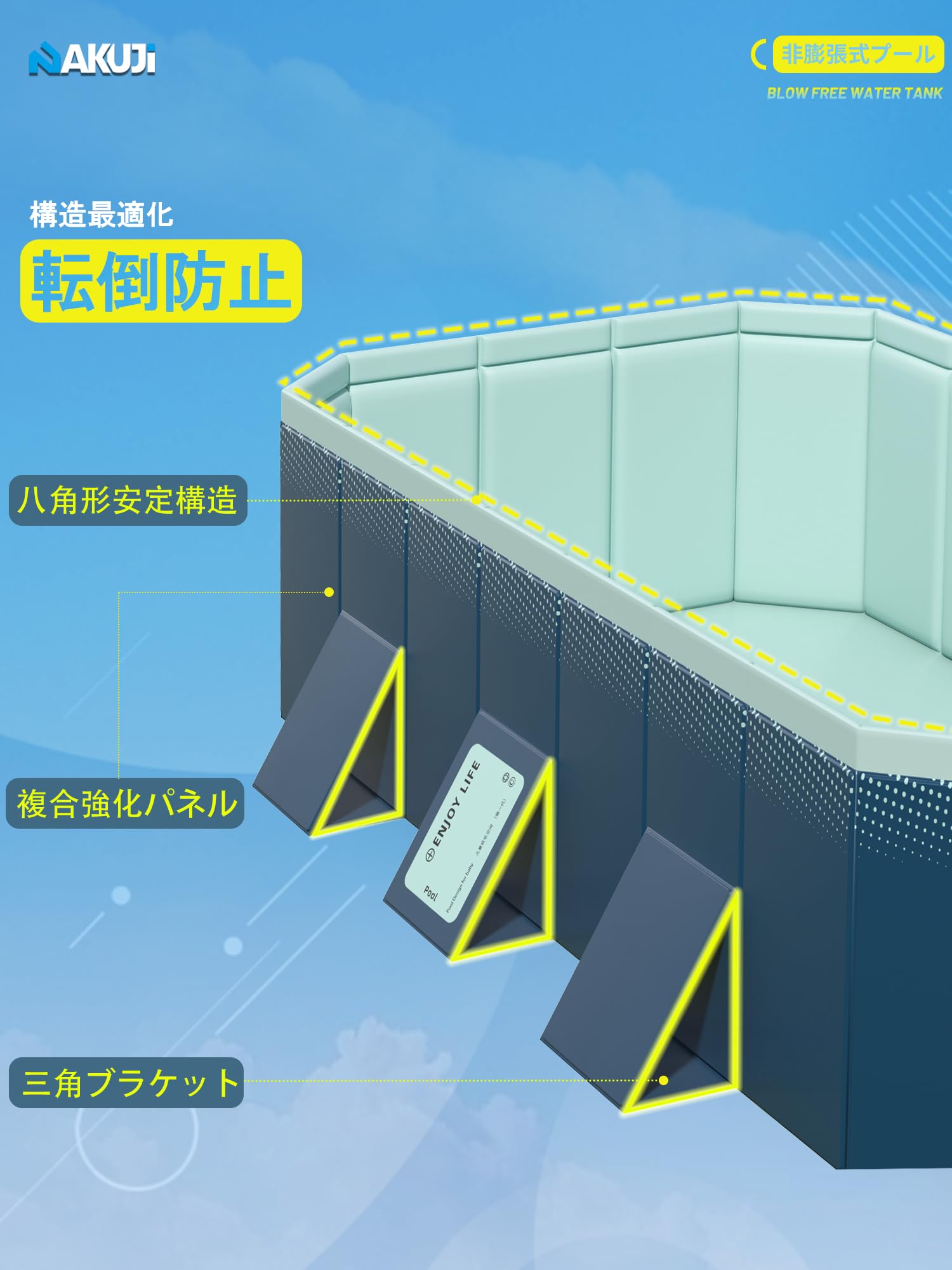新改良 非膨張式 プール 大型 空気入れ不要 ビニールプール 3M Amazon | NAKUJI 【2025新改良 非膨張式】プール 空気入れ不要