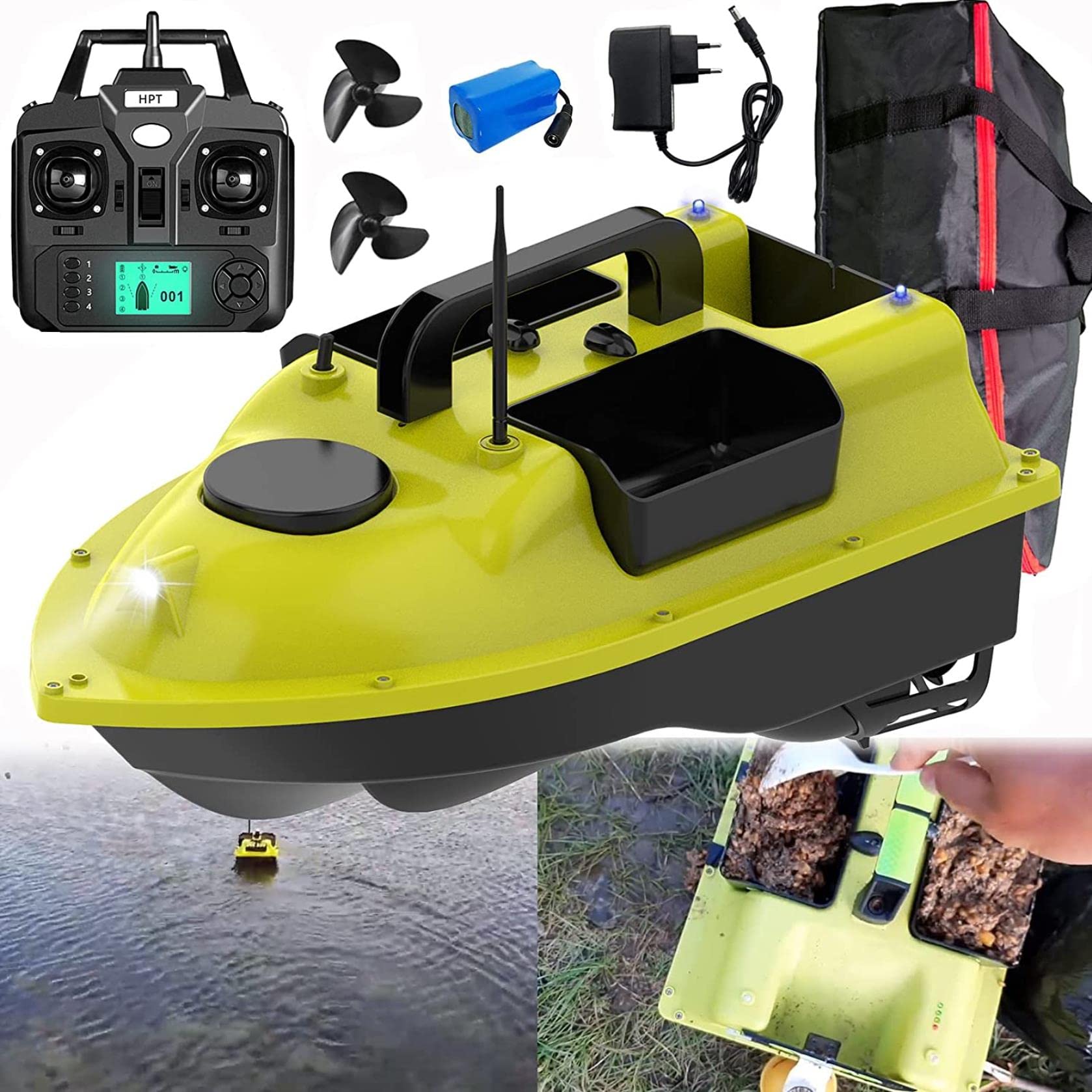 Łódź z przynętą, łodzie z przynętą do połowu karpi, łodzie z przynętą, przynęta na ryby RC Boot, inteligentna łódź paszowa, łódź z przynętą, zdalnie sterowana