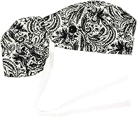 Vista 27 de Gorra médica con interior sedoso, gorro de algodón con banda para el sudor y botones, cola de caballo ajustable