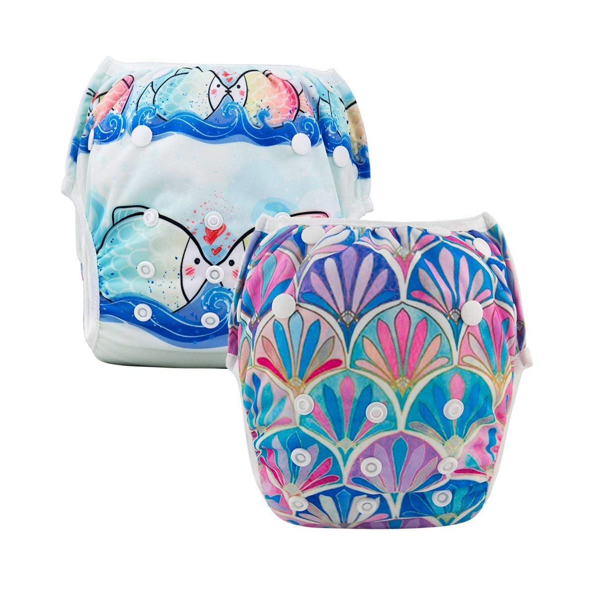 ALVABABY Swim Diapers 2pcs Reusable & Adjustable Baby Shower Gifts 0-2 Years SWD52-53 : Clothing, Shoes & Jewelry