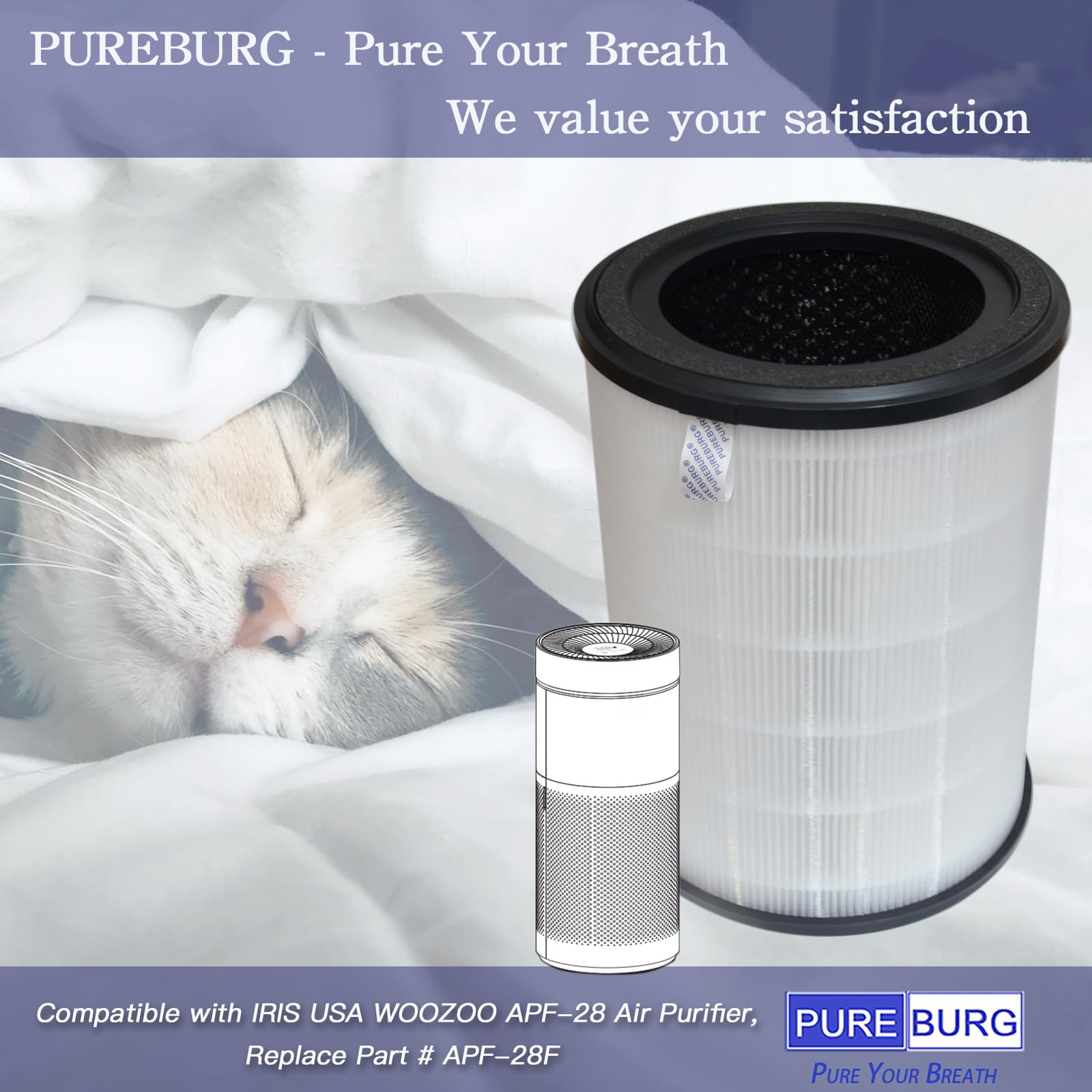 Amazon.com: PUREBURG APF-28F Replacement Filter Compatible with