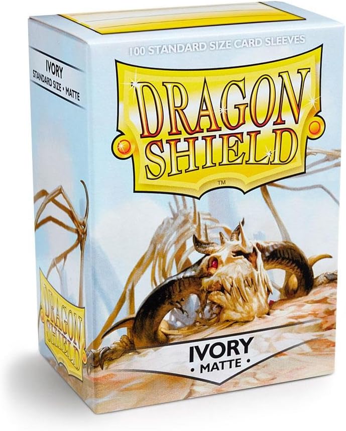 Dragon Shield 100 Count Standard Size Matte Deck Protector Sleeves (Matte Ivory)