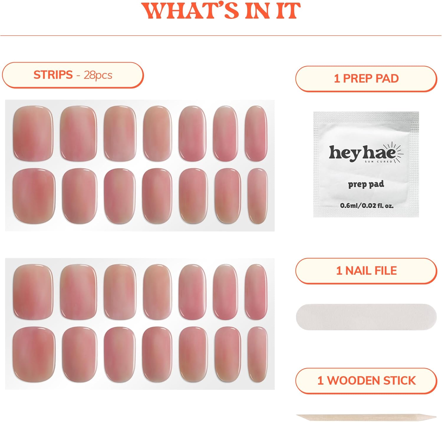 Essentials Bundle - Semi Cured Gel Nail Strips (Hey, Summer Sweetheart) + Got To Go Remover [2 Pack]