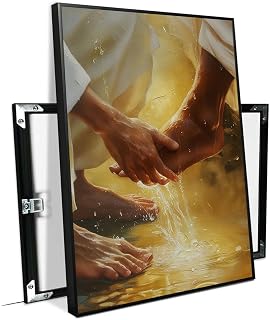 Jesus Foot Washing Ceremony Watercolor Painting Christ Foot Washing Art Christian Mural Heartwarming Religious Art Print