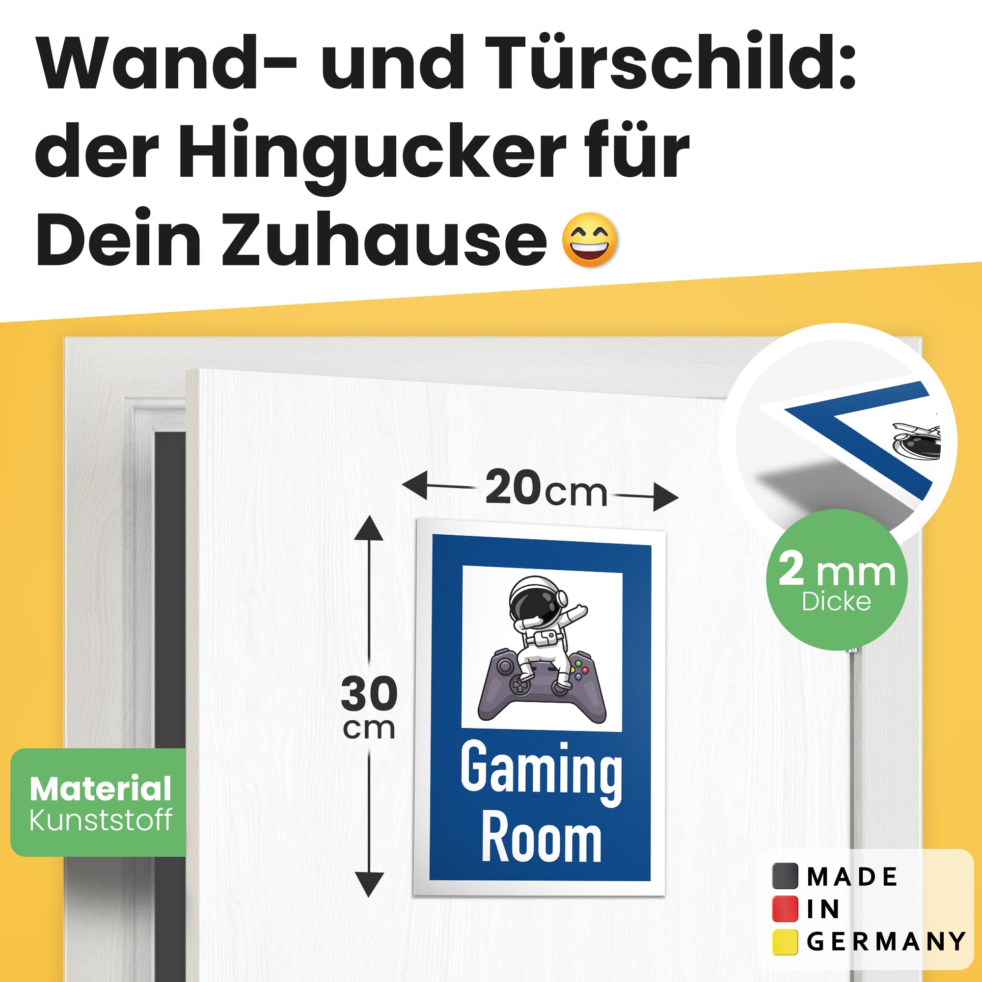 Game Zone - Targa in plastica per porta, decorazione per la