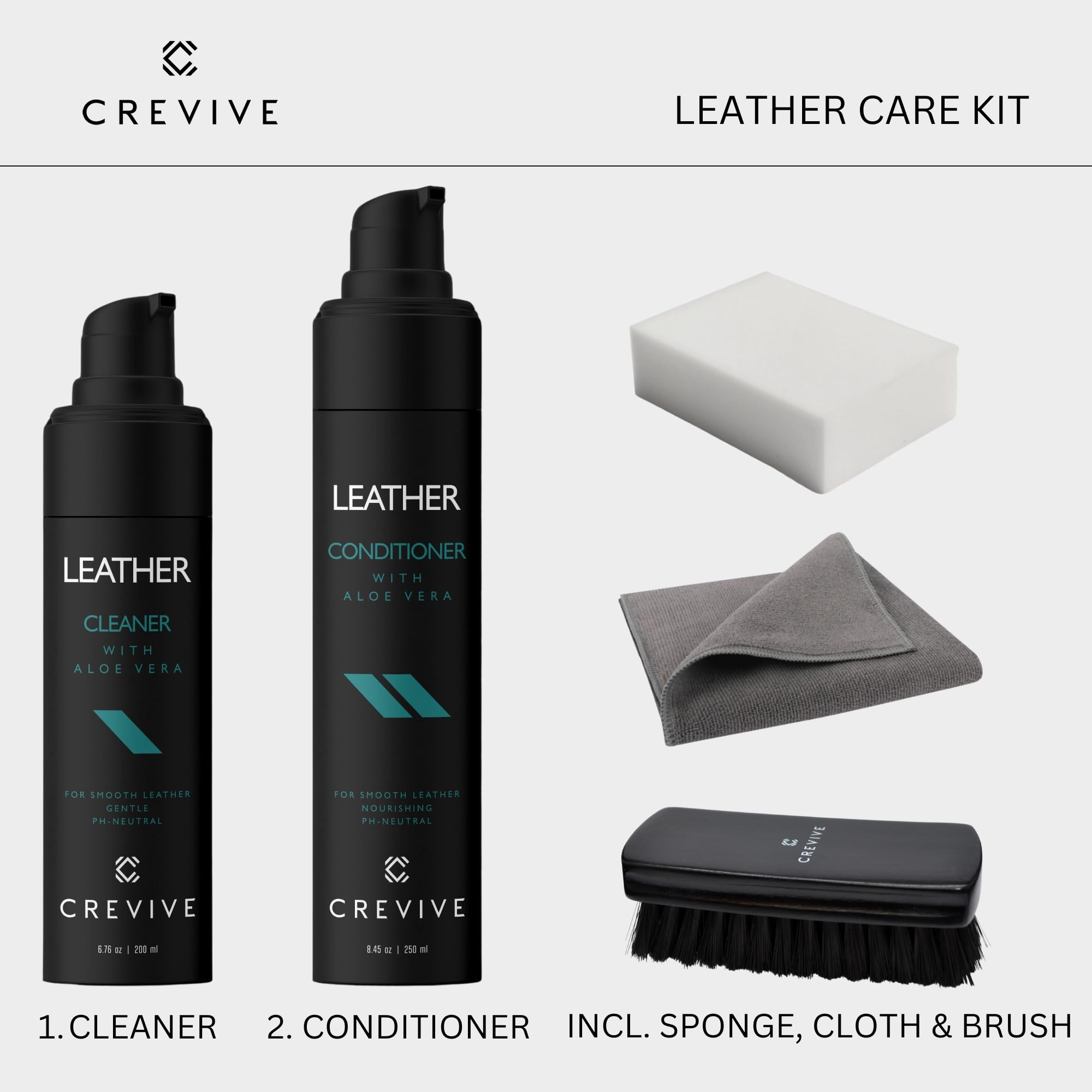 Limpiador y acondicionador de cuero de coche, kit de cuidado de cuero todo en uno para asientos de automóvil e interiores