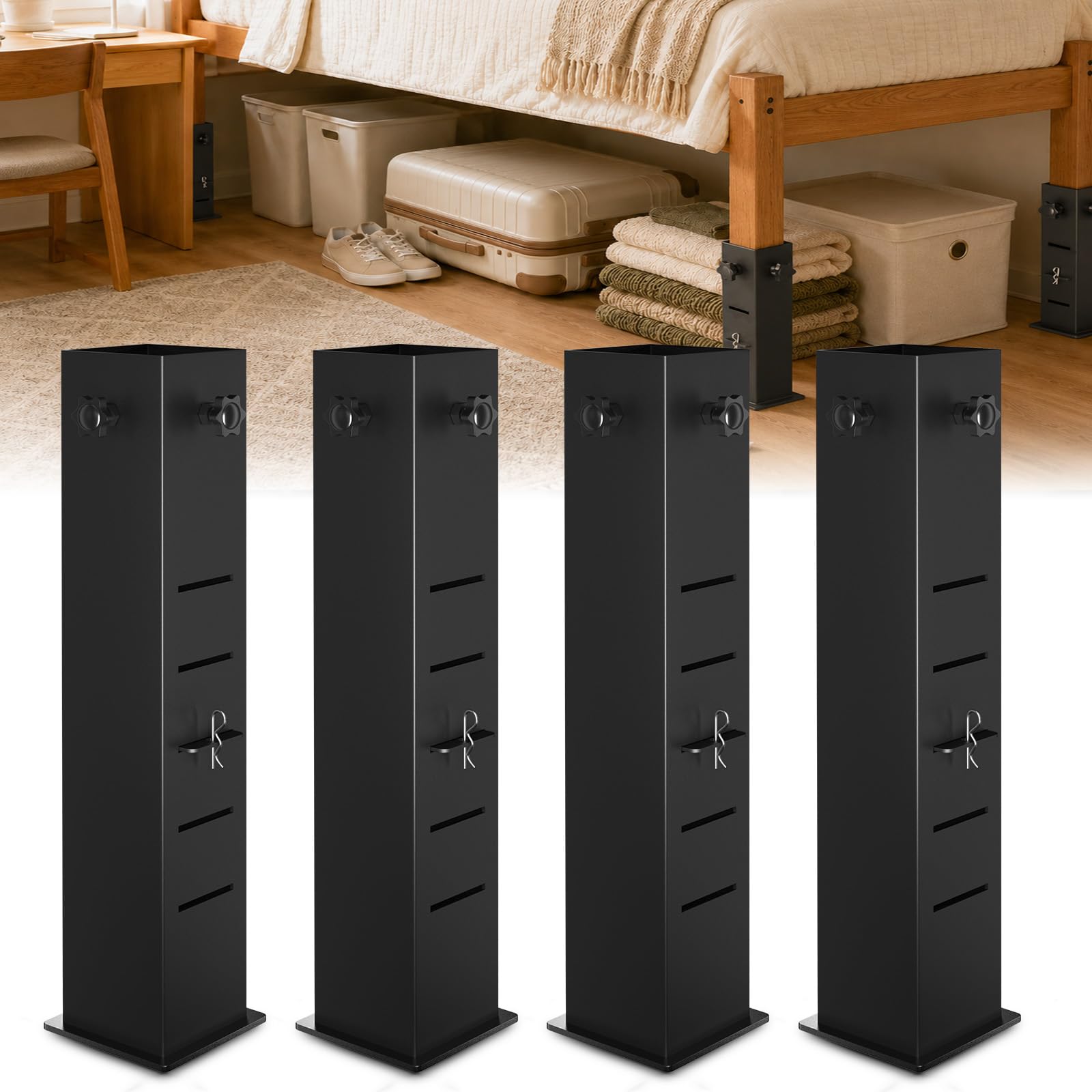 Photo 1 of YUEYIN Heavy Duty Dorm Bed Risers - 4/6/8/10/12 inch Adjustable Height
