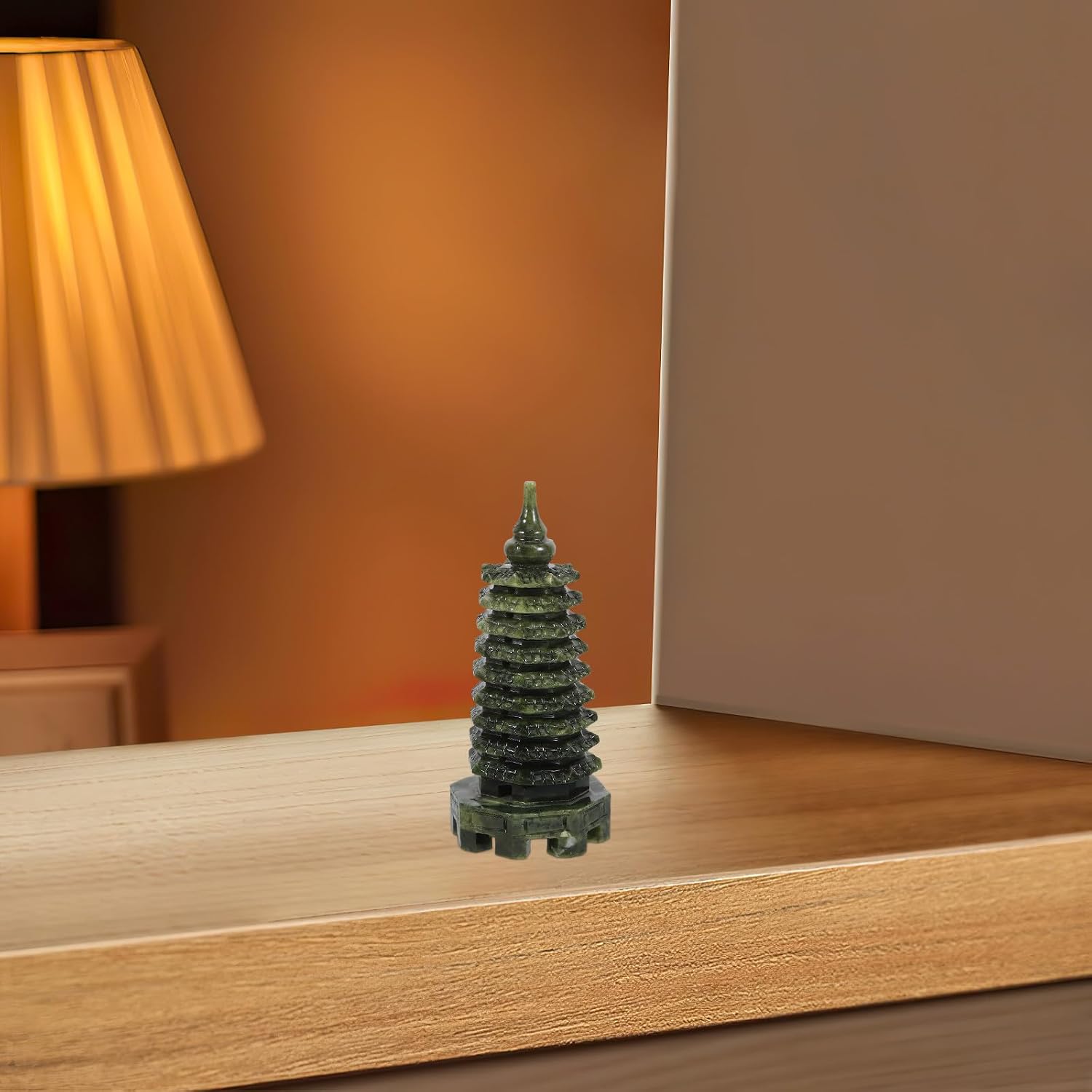 Beavorty Handcarved Jade Wenchang Tower Sculpture for Office Home Decor