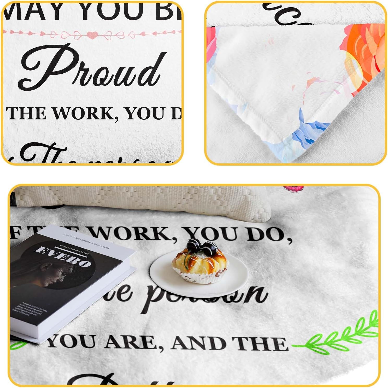 Givetoyou Employee Appreciation Blanket, Thank You Gifts, Farewell Gifts, 100% Polyester Fleece, Throw Blanket, Multicolor, 60"x50" - Image 4