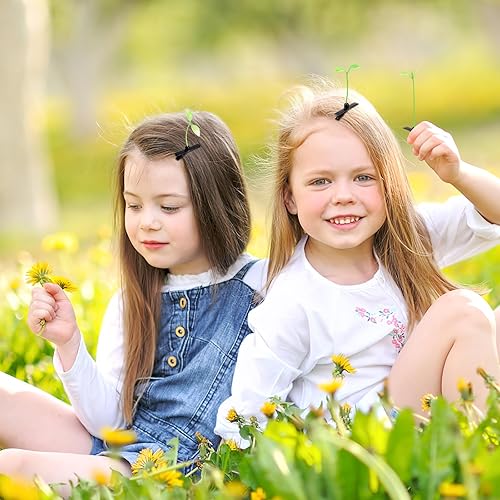 Miniatura 4 de Bean Sprout - Pinza para el cabello: 100 pinzas para el cabello divertidas para plantas verdes, horquilla de hierba, lindos adornos de hierba,