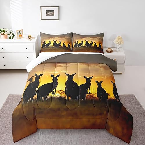 Miniatura 20 de Manfei Juego de edredón musical tamaño Queen, juego de ropa de cama con estampado de notas musicales retro para niños y niñas, decoración de Marrón