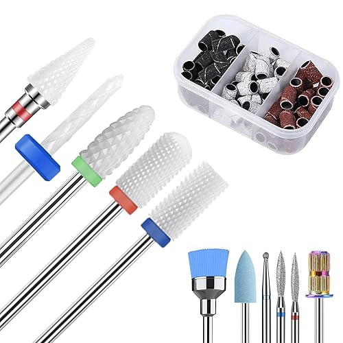 11 brocas de uñas, 332 profesionales, 5 brocas de cerámica para uñas con 5 brocas de cutícula y 75 bandas de lijado de uñas (#80#120#180) para uñas disponible en Yaxa Colombia