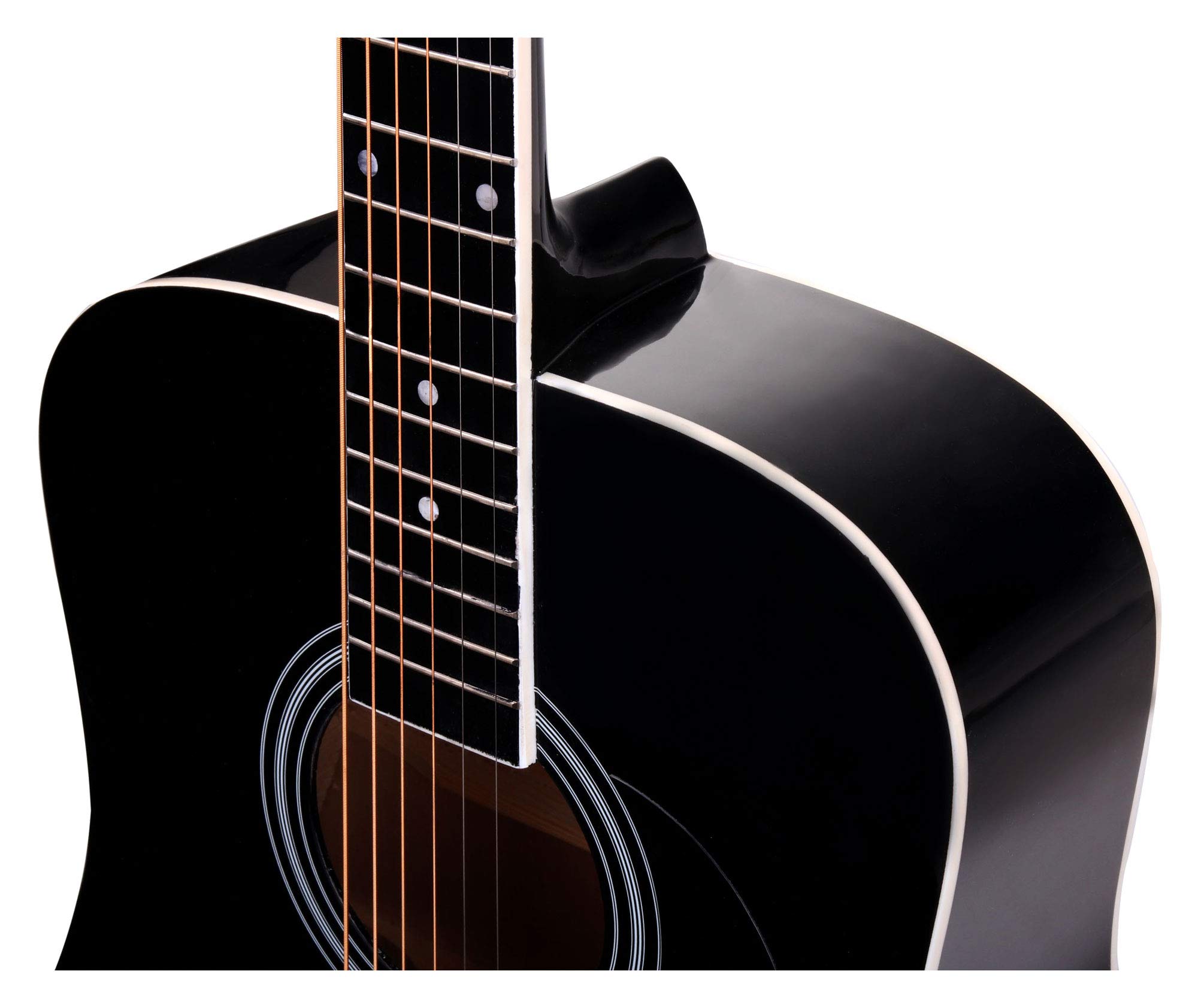 Classic Cantabile Westerngitarra Starter-Set incl. set accessori 5 pezzi | Chitarra Western, Stile Dreadnought, 6 corde, 20 tasti, Ponticelli: nickel argento, Manico, ponte: acero, Manico: betulla