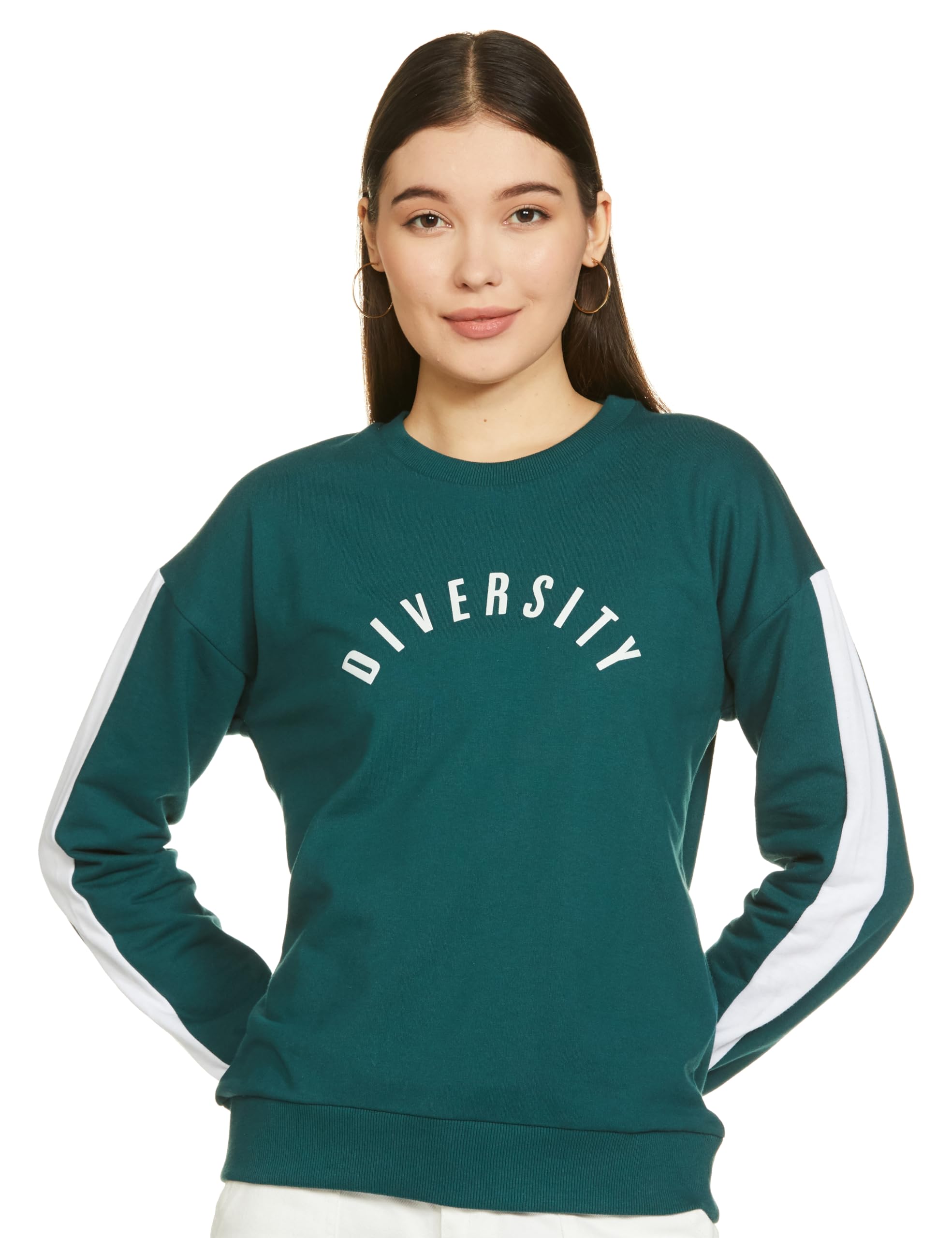 amazon brand - symbol Women Cotton Blend Regular Fit Round Neck Sweatshirt-picture-21