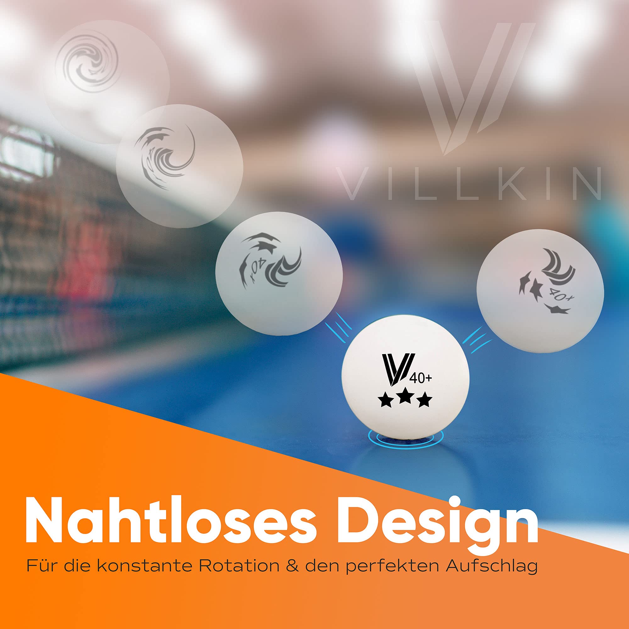Villkin Pelotas de ping pong de mesa, 24 unidades, duraderas, 40 mm, para tiempo libre y competición