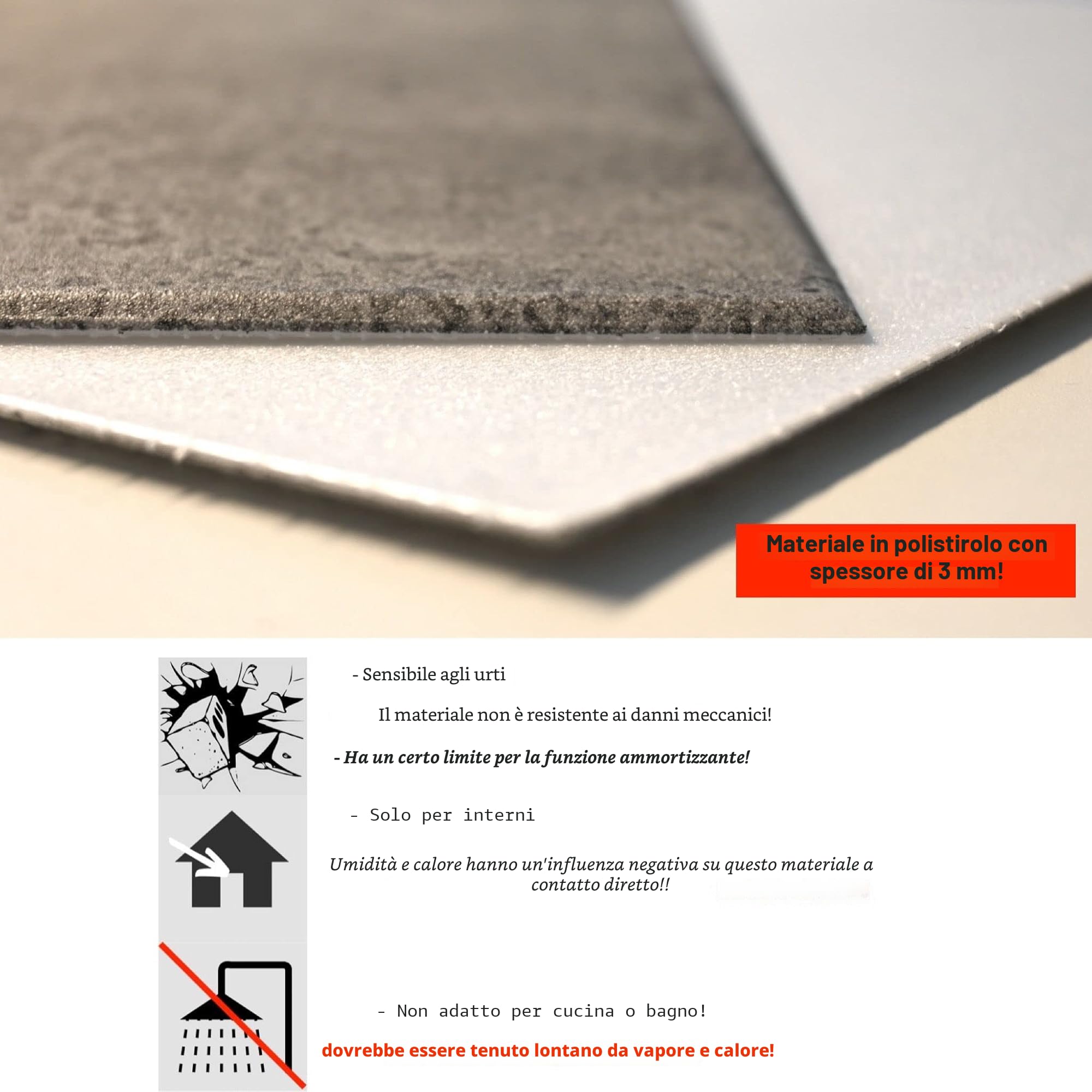 Eurodeco Pannelli aspetto legno in morbido polistirene XPS, pannelli per soffitto, e per pareti, decorazioni in polistirolo, spessore 3 mm - 50x50 cm (6m²)