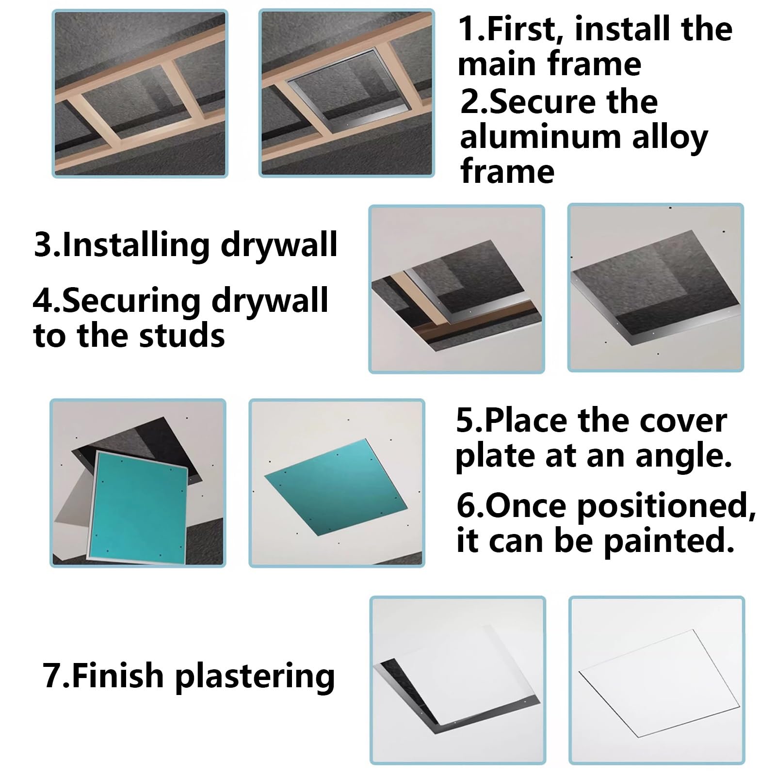 Panel dostępu do płyt kartonowo-gipsowych do malowania 55 x 55 cm stop aluminium e do sufitów i strychów płyta gipsowa drzwi wejściowe dla EasyEntry Idealny dom Renovat Solut
