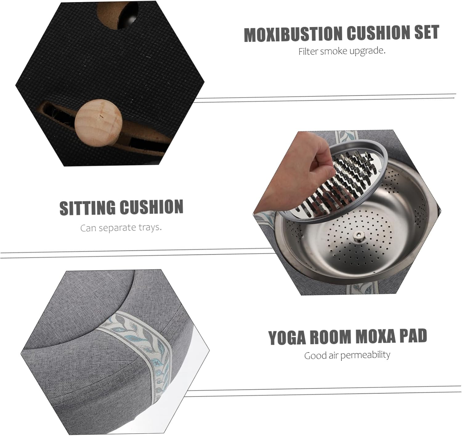 Amosfun 1Set Comfortable Smokeless Moxibustion Cushion Creative Back Cushion for Relaxation and Flexibility for Home Beauty Salon Meditation