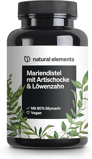 Mariendistel Artischocke Löwenzahn Komplex – 120 Kapseln – Hochdosiert mit 80% Silymarin – Ohne Magnesiumstearat, vegan und produziert in Deutschland
