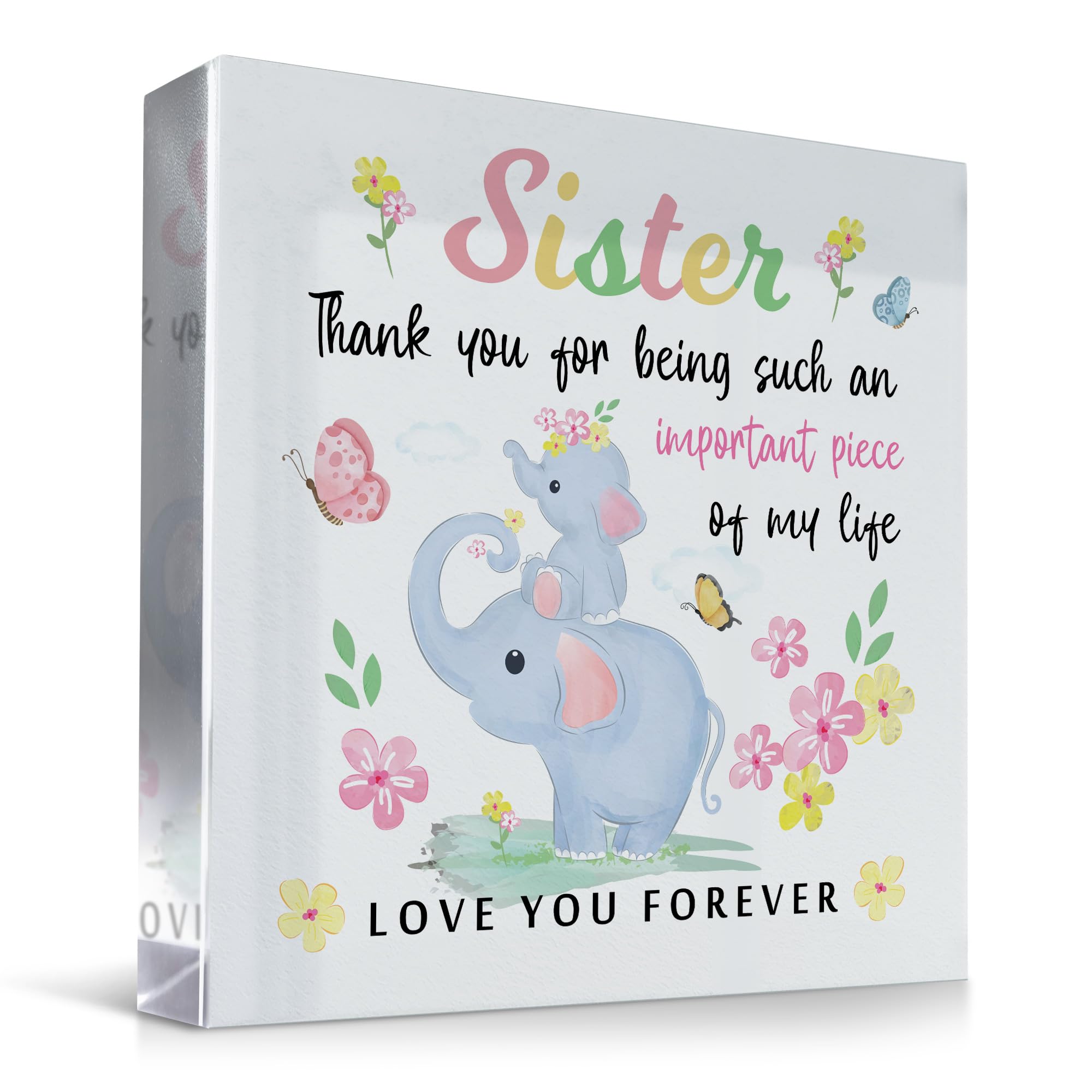 Red Ocean for Sister Acrylic Plaque Adorable Sister Presents for Birthday Christmas From Brother Thank You Keepsake