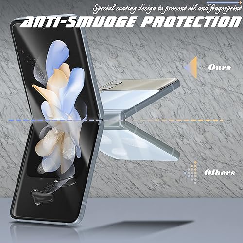 Miniatura 4 de Protector de pantalla compatible con Samsung Galaxy Z Flip 4 5G 2022 (cobertura completa) de alta definición de borde a borde HD, antiarañazos