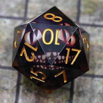 33mm Dragon Eye D20,DND RPG Dice, Liquid Core Dragon Eye Dice for Role Playing Table Games for 15 Years and Up